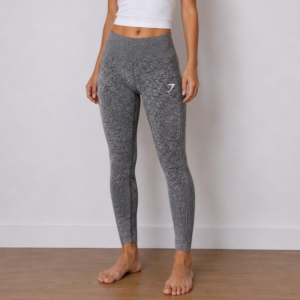 Gymshark Vital Seamless 2.0 Leggings Womens‎ Gray Marl High Rise Activewear